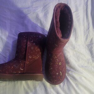 UGG With Box Classic Zodiac Short Boots Wild Grape Purple Sz 6